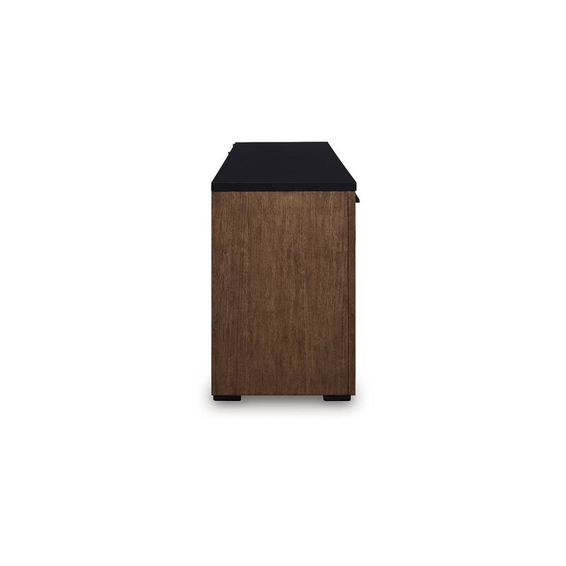 Signature Design by Ashley Kallari Warm Brown/Black Credenza - 66"W x 19"D x 28"H