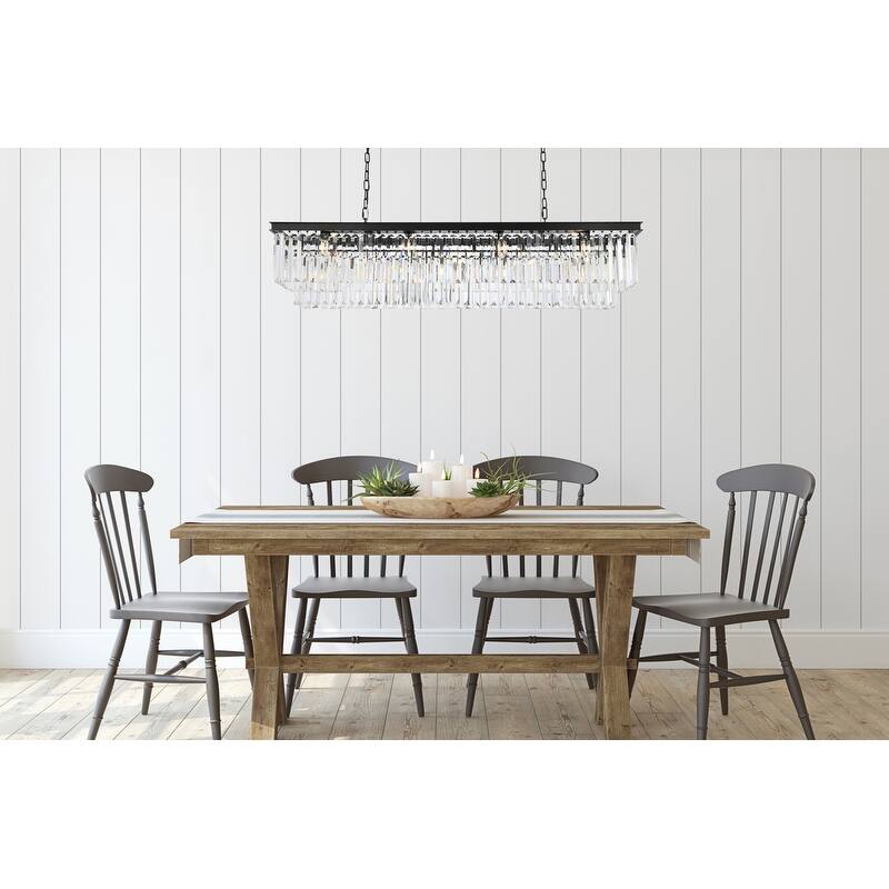 Royce Edge 12-Light Matte Black-Chandelier