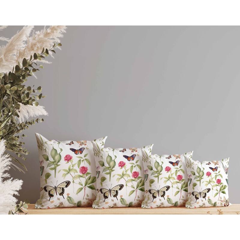 Flower Fairies Indoor/Outdoor Reversible Throw Pillow Multi