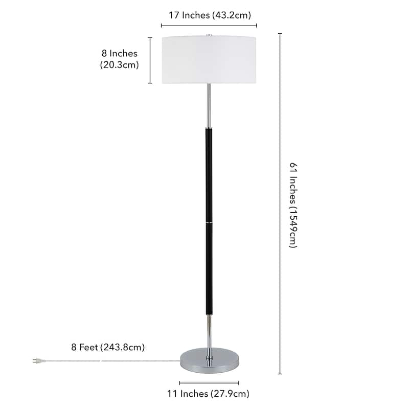 Simone 2-Light Floor Lamp with Fabric Shade