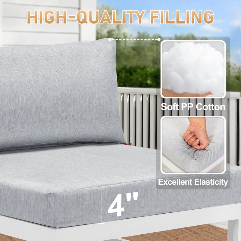 FINCATI 10-Piece Aluminum Patio Furniture Set, Outdoor Sectional Sofa with Cushions and Coffee Tables