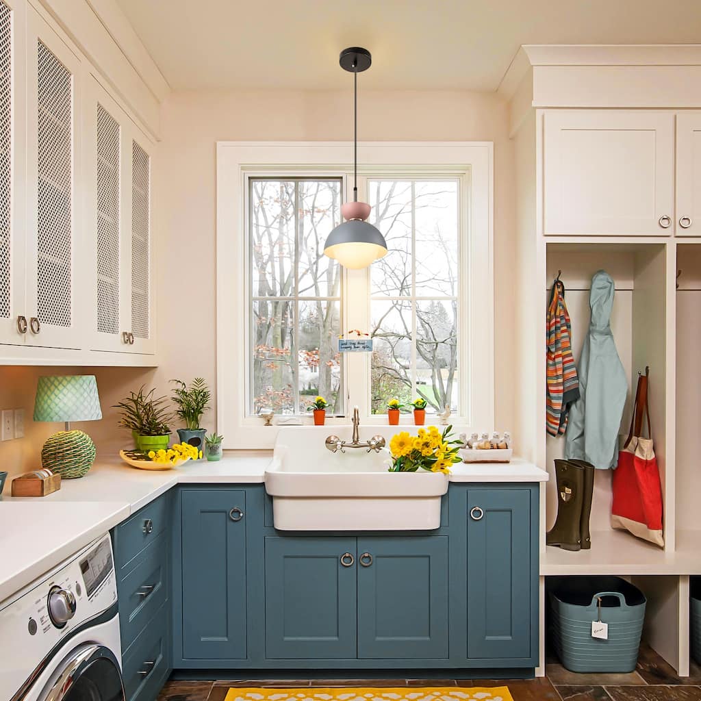 1-Light 11 in. Modern Bowl Dome Pendant Kitchen Island Lighting