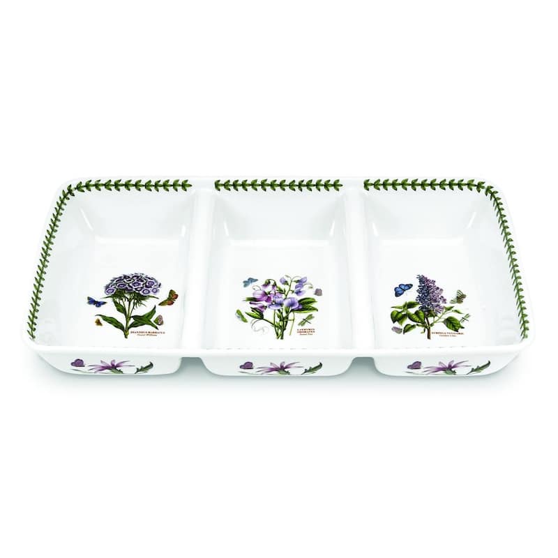 Portmeirion Botanic Garden 3-Section Server - 17" x 9.5" - 17" x 9.5"