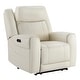 preview thumbnail 52 of 51, Leo Dual Motor Genuine Leather Power Recliner With Power Headrest