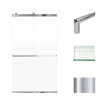 Brianna 48 in. W x 80 in. H By-Pass Frameless Shower Door with Frosted Glass - 44-48-in W x 80-in H