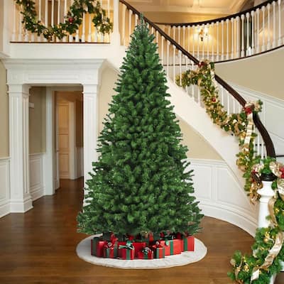 Artificial Christmas Tree, 12ft Premium Unlit Realistic Spruce Holiday Décor w/Dense Branches, Easy Assembly, Metal Base