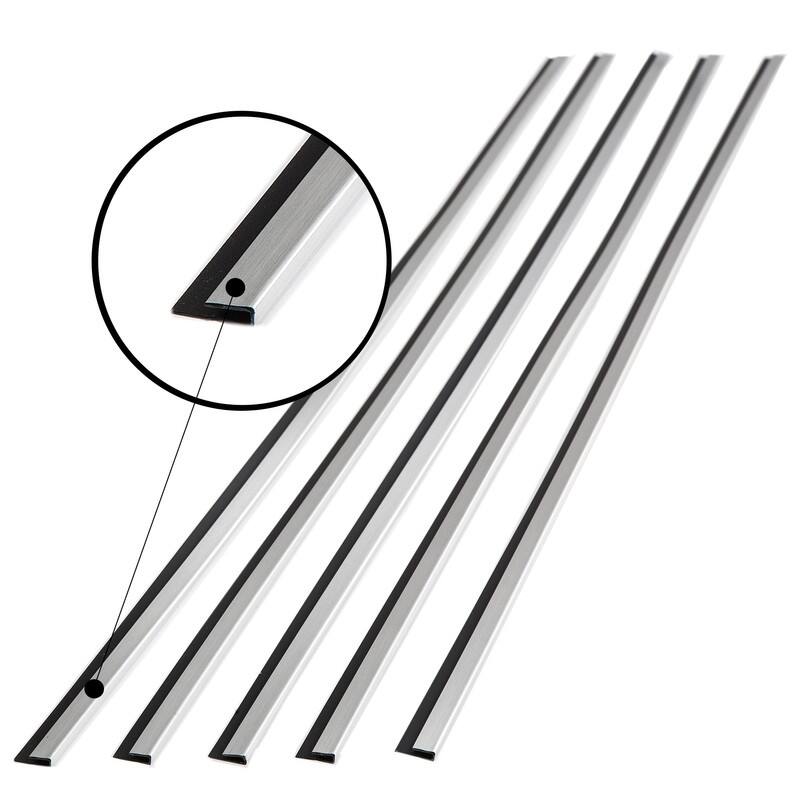 FASÄDE 47 in. Decorative Vinyl J Trim in Brushed Aluminum (5 Pack) - 5 Pack