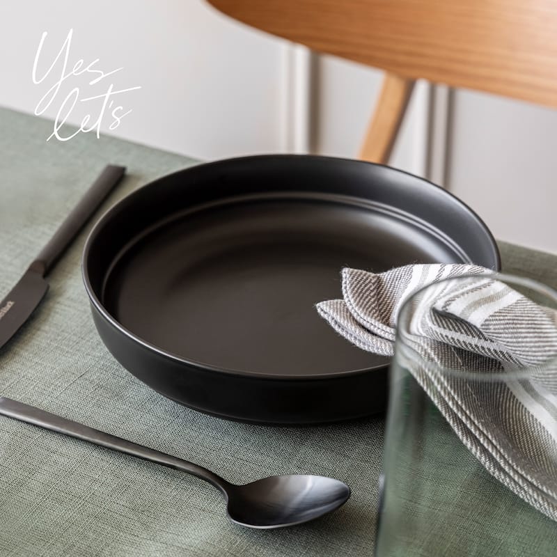over&back Rimmed Semi-Matte Stoneware Dinner Bowls - 32oz