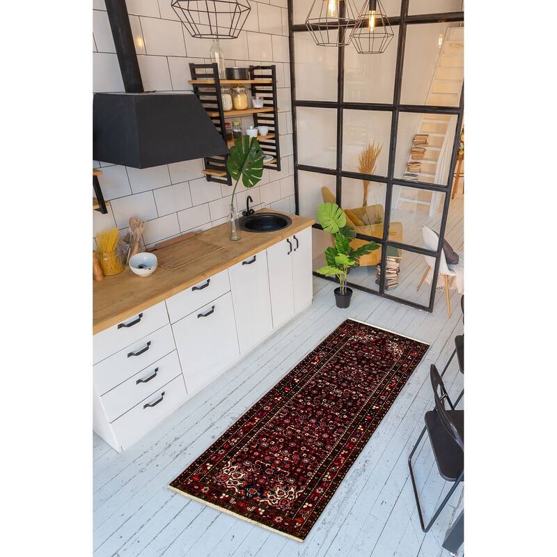 ECARPETGALLERY Hand-knotted Andelz Navy Wool Rug - 3'8 x 10'3