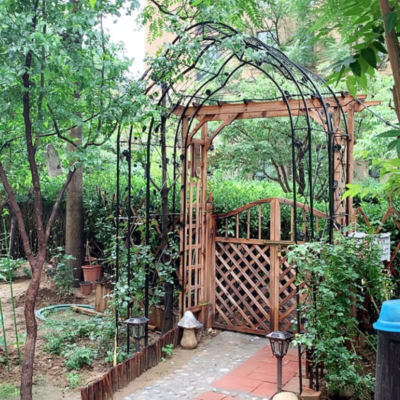 Metal Garden Arch Assemble Freely with 8 Styles Garden Arbor Trellis Climbing Plants Support Rose Arch