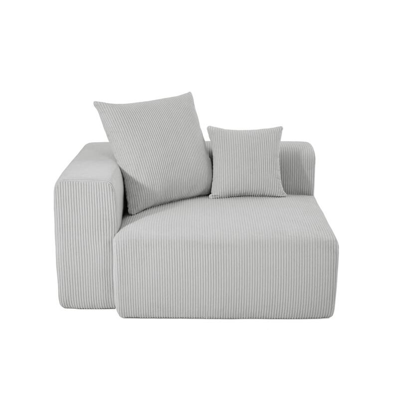 51"W Oversized Modular No Assembly Corduroy Accent Corner Chair