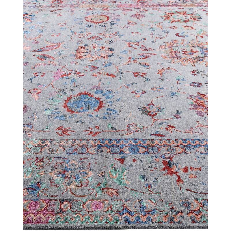 Ikat One-of-a-Kind Hand-Knotted Area Rug, Blue - 9' 1" x 12' 9"