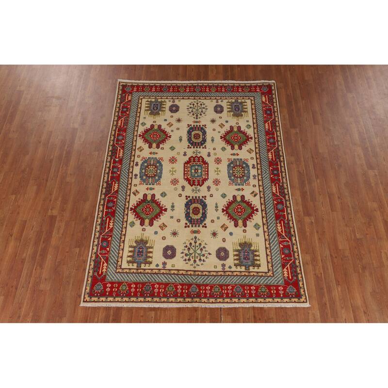 Kazak Oriental Area Rug Handmade Living Room Wool Carpet - 5'9" x 8'0"