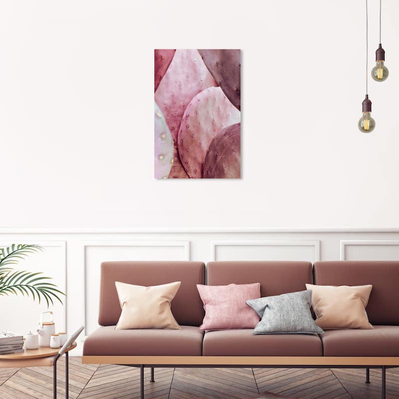 Wynwood Studio Canvas Floral and Botanical Cactus in Detail Pink and Modern & Contemporary Wall Art Canvas Print - 30 x 20