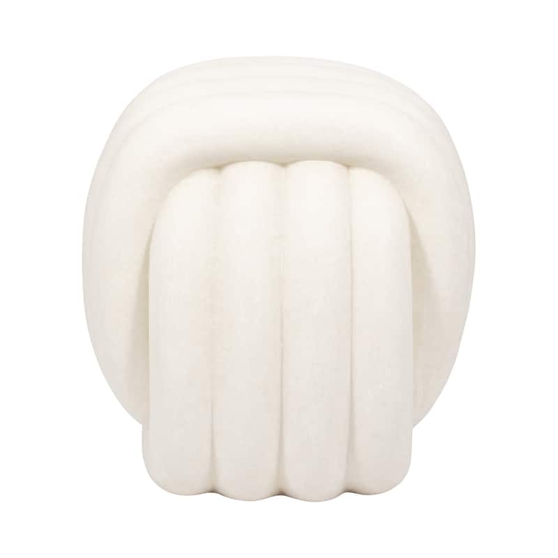 Resin Modern Sculptural Backless Stool - White, 18 in.