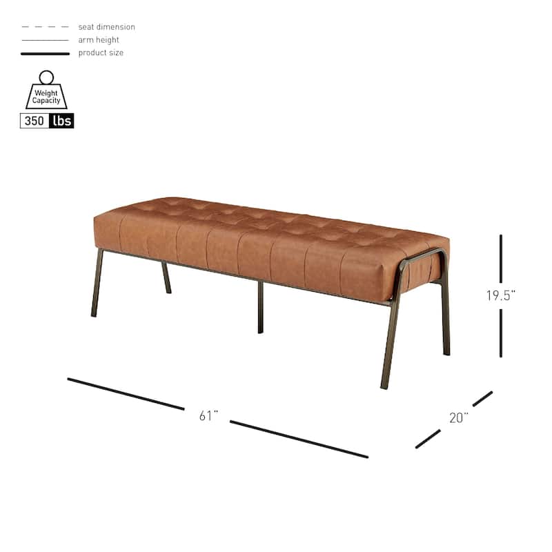 NPD Furniture Venturi Fabric or Faux Leather Tufted Bench