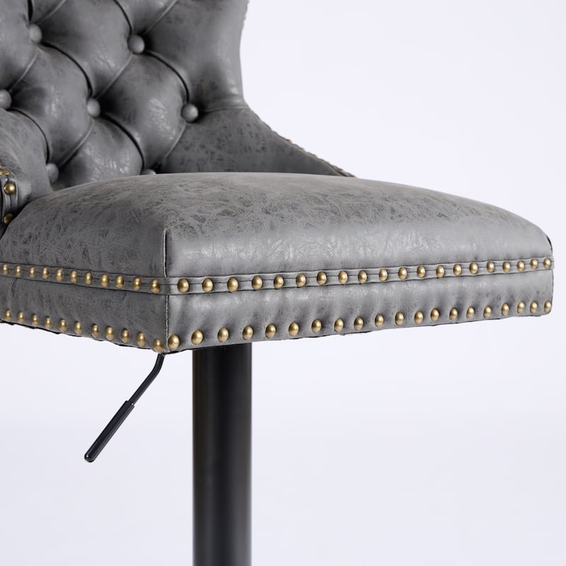 Modern Upholstered Adjusatble Thick Swivel Counter Barstools