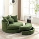 preview thumbnail 10 of 57, Roomfitters Modern 360° Swivel Barrel Chair with Hidden Storage Ottoman, Chenille Upholstery and Four Pillows