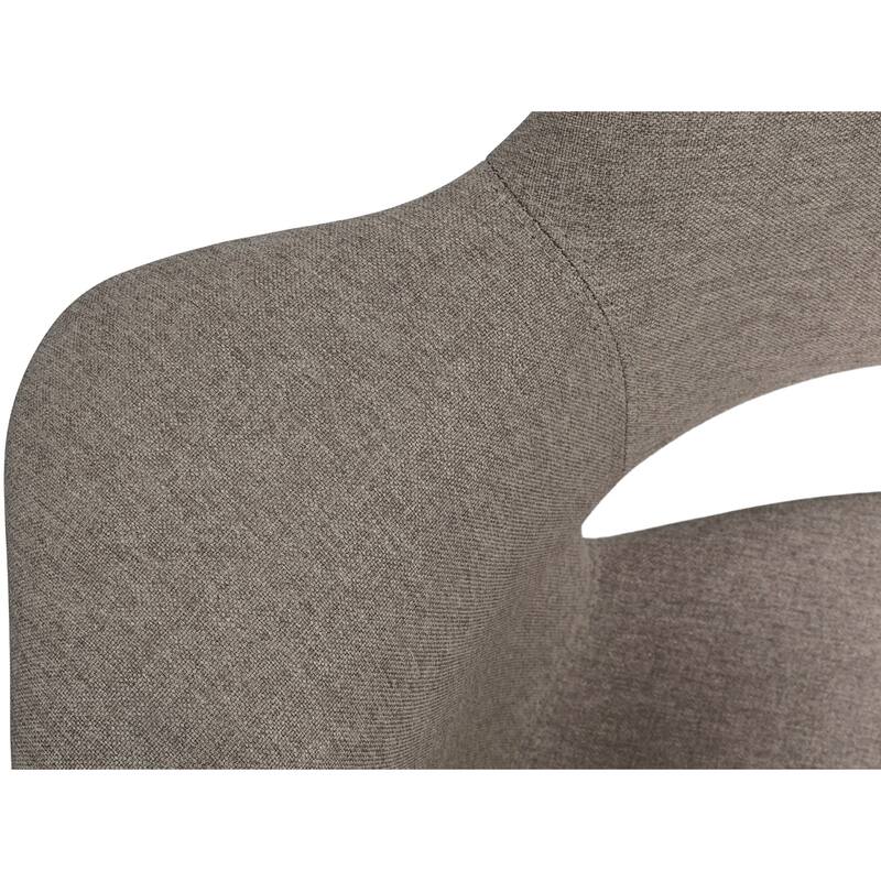 Set of 2 Organic Upholstered Fabric Modern Armchairs with Dark Walnut Brown Wooden Legs for Dining Room Office or Accent Chair