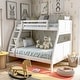 preview thumbnail 7 of 8, Jasmine Transitional Twin-over-Full Solid Wood Bunk Bed with Angled Ladder Taylor & Olive Antique White
