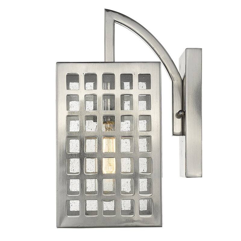 Outdoor Wall Flush Mount 1-Light with Glass Shade and Steel Wet Rated Fixture LED A19 Compatible - 10.75" H x 5" W x 7" D