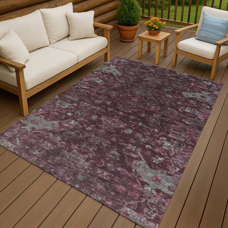 Machine Washable Indoor/ Outdoor Traditional Chelsea Chantille Rug