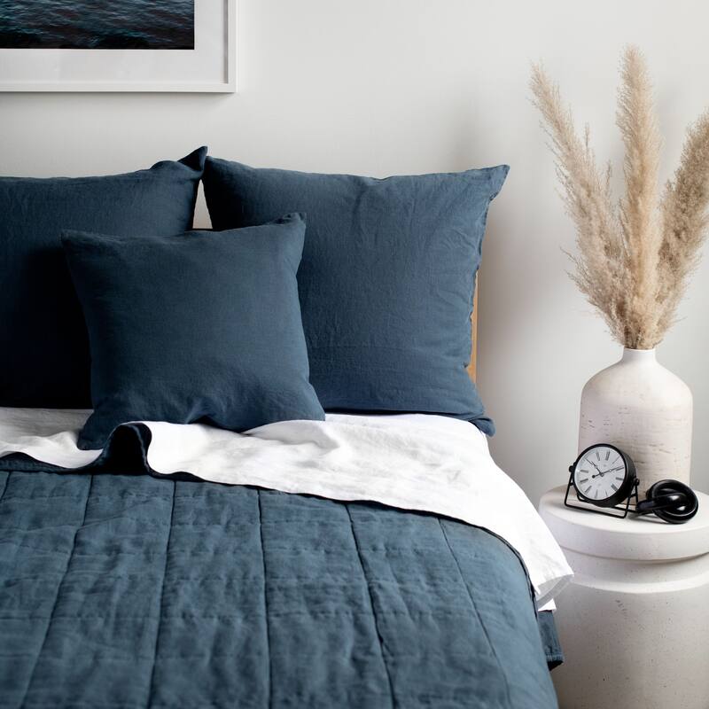 French Linen Box Stitch Quilt by BOKSER HOME