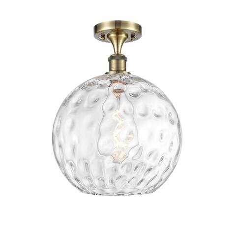 Innovations Lighting Athens Water Glass - 1 Light 12" Semi-Flush Mount