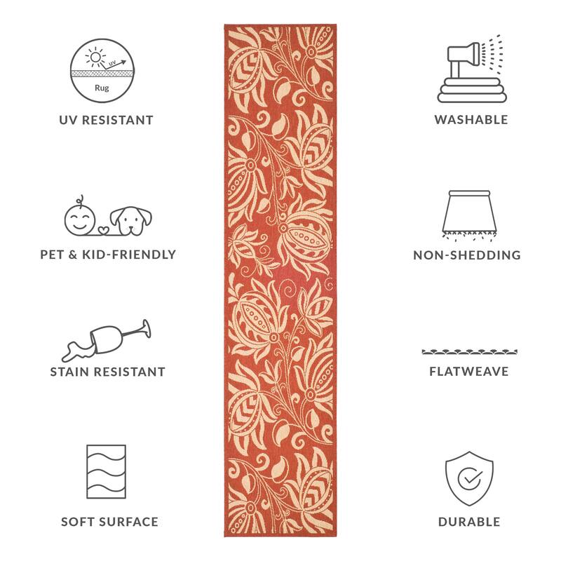 SAFAVIEH Courtyard Nasima Indoor/ Outdoor Patio Backyard Rug