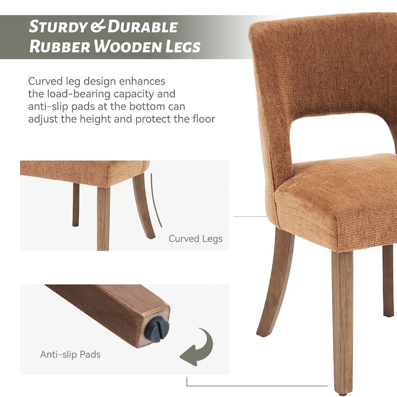 Dining Chairs Set of 2/4/6,Fabric Upholstered Kitchen Chairs with Wood Legs