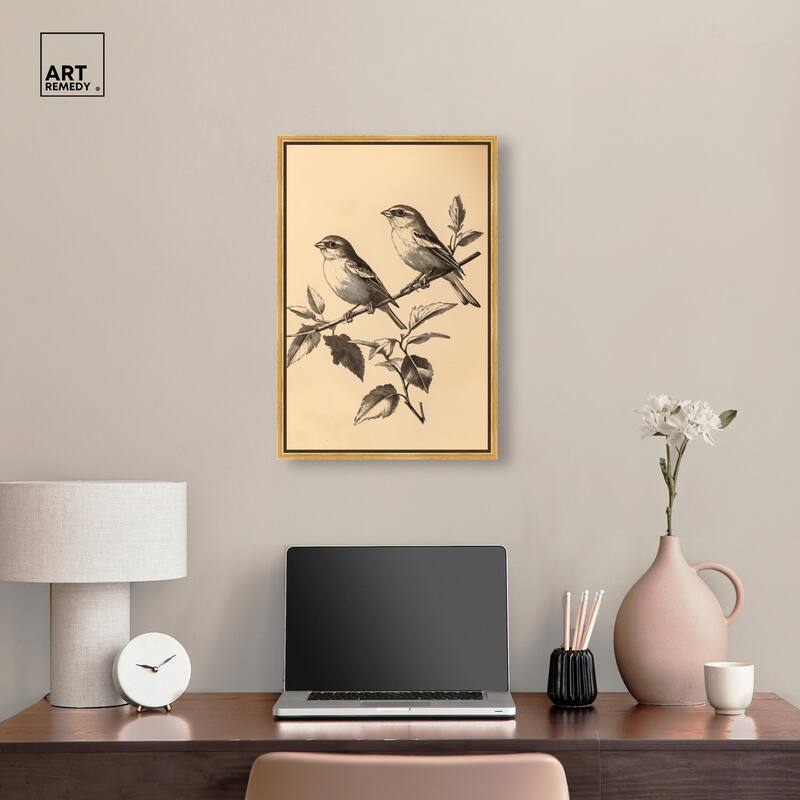 Pair of Finches I Canvas by Art Remedy