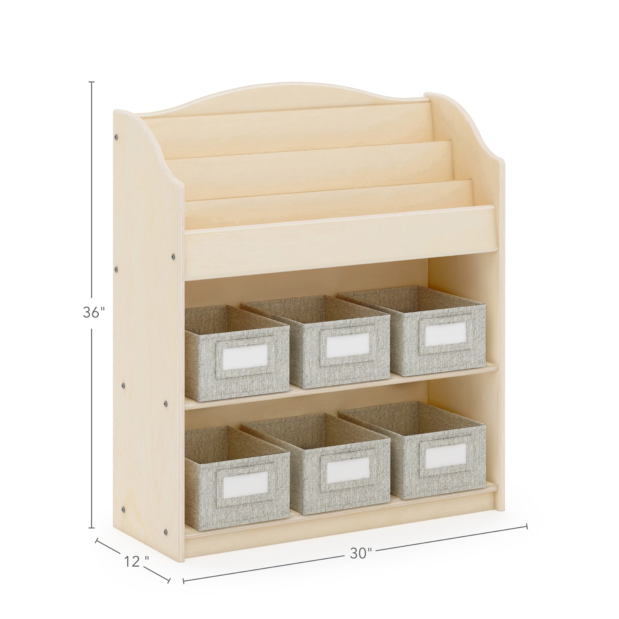 Guidecraft EdQ 8 Cubby Bin Storage Organizer 30 - Natural