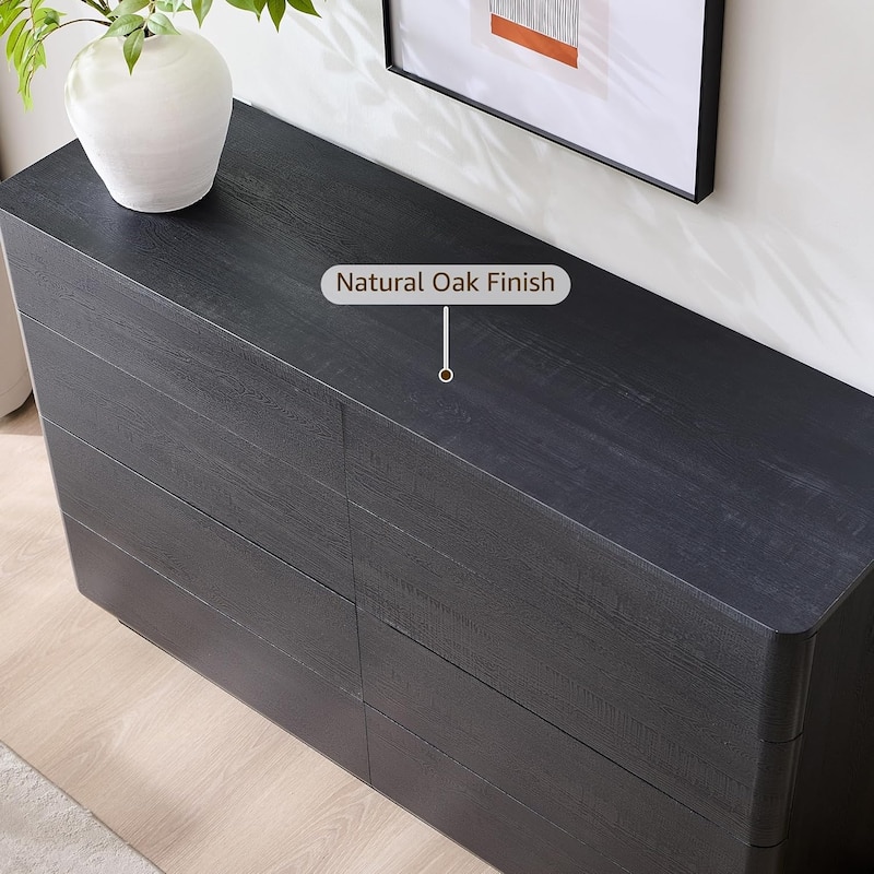 Modern 8 Drawer Dresser for Bedroom, Handle-less Wooden Dressers