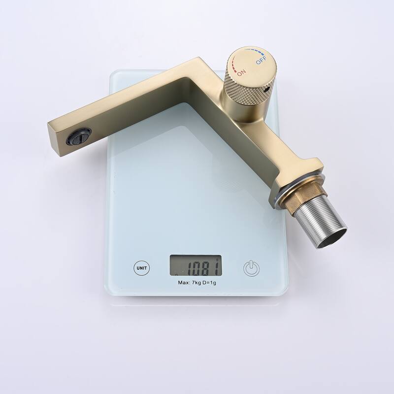 5.63"H Solid Brass Single Handle Single Hole Bathroom Sink Faucet