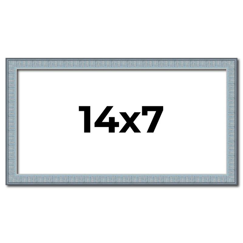 14x7 Frame Rustic Sky Blue Solid Wood Picture Frame | 0.75 Inch