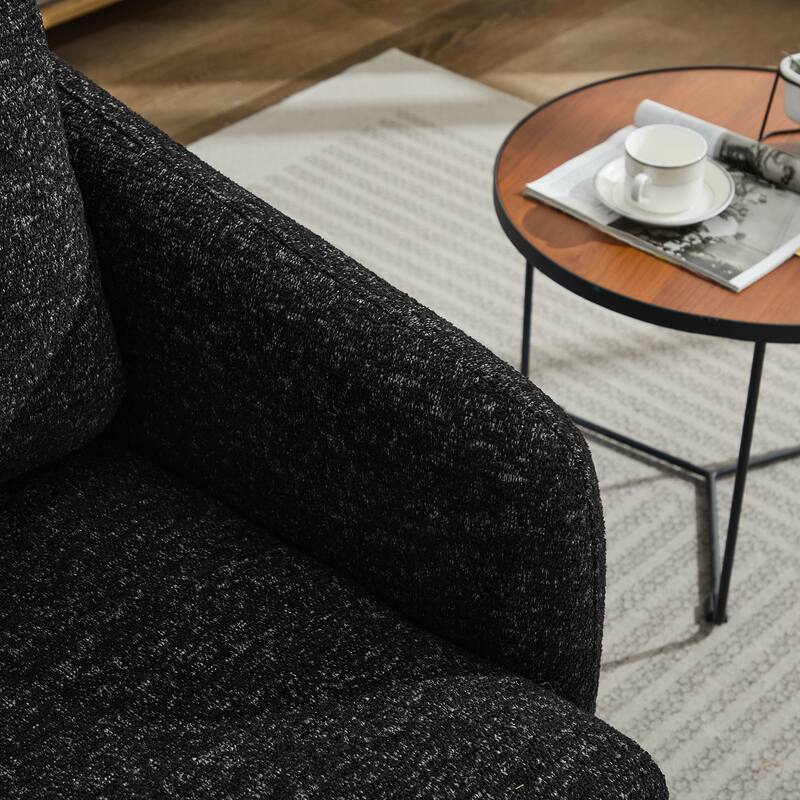 Swivel Accent Chair with Thick Cushions, Round Accent Single Sofa Chair, 360 Degree Club Chair Lounge Armchair