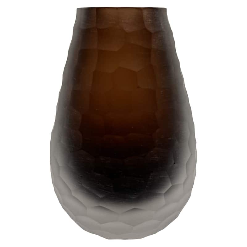 6" High Premium Contemporary Glass Vase for Flowers in Brown