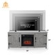 preview thumbnail 32 of 53, 58-Inch Farmhouse Electric Fireplace TV Stand with Storage Cabinets and Adjustable Shelves