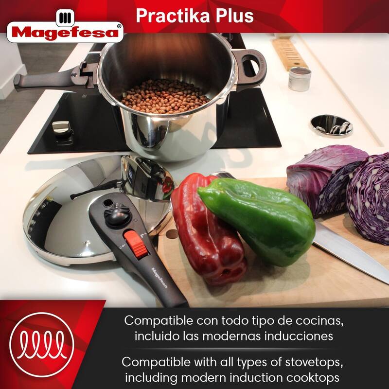 Magefesa Practika Plus 8-Quart Stainless Steel Pressure Cooker