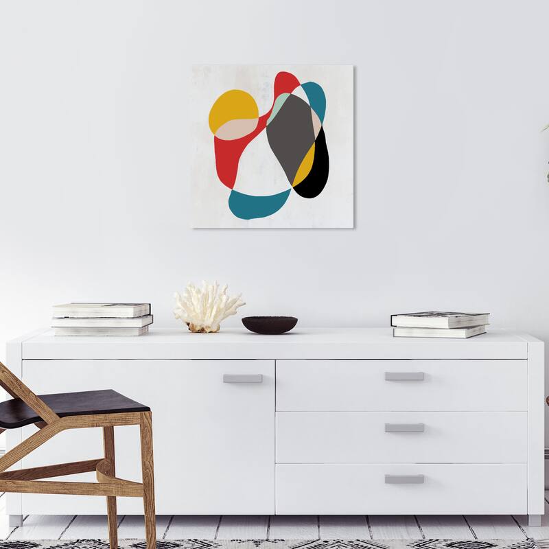Wynwood Studio Canvas Abstract Geo Shapes II Red and Scarlet Modern & Contemporary Wall Art Canvas Print - 20 x 20