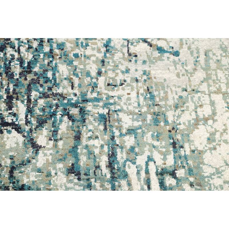 Wool/ Silk Abstract Vegetable Dye Oriental Area Rug Hand-knotted - 6'0" x 8'10"