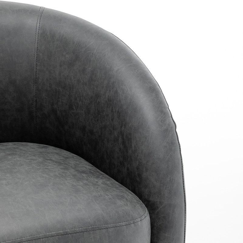 SEYNAR Modern Glam PU Leather 360 Degree Swivel Accent Armchair Set of 2