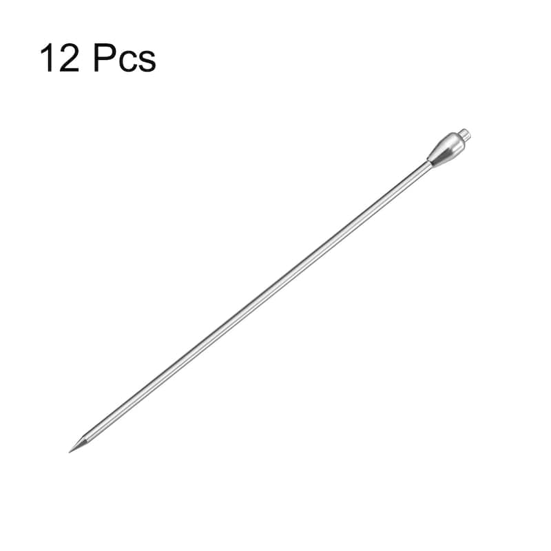 Metal Cocktail Toothpicks Drink Pick Cocktail Skewers 12Pcs - Silver