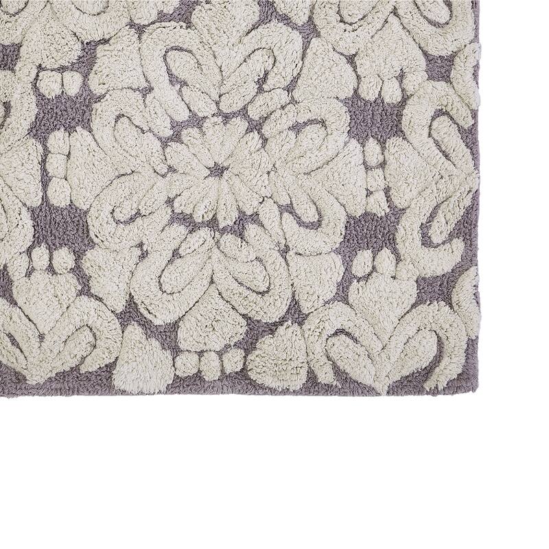 Better Trends 100% Cotton Soft & Super Absorbent Bathroom Rugs - Medallion Collection Non-Skid Latex Machine Washable Bath Mats