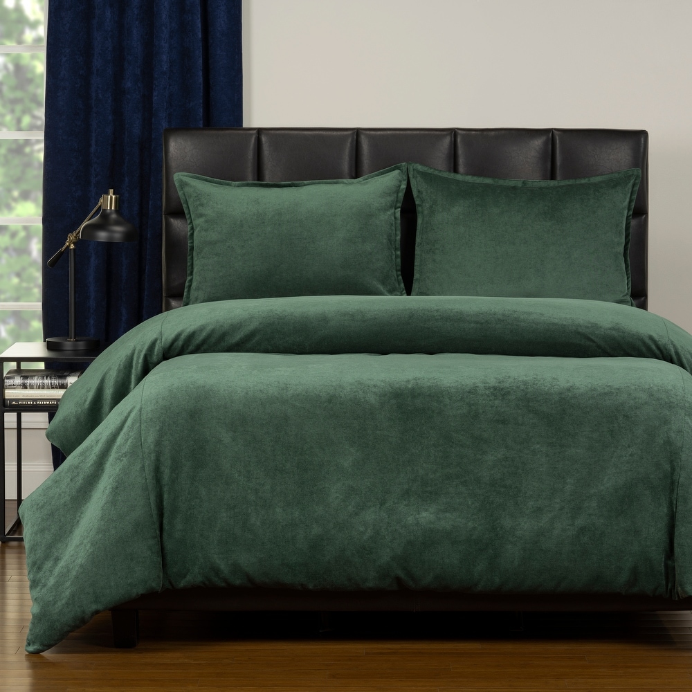 5 PC King green Velvet Crystalised Bedspread Coverlet Bedding Set Xmas 
