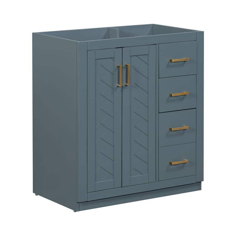 Bathroom Storage Vanity Base with 3 Drawers & Soft Closing Doors (Without Sink)