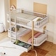 preview thumbnail 3 of 8, Modern Twin over Twin Size Wooden Bunk Bed with Fence Guardrail and Drawer for Kids/Teens/Adults Bedroom
