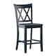 Eleanor X-Back Wood Counter Chairs (Set of 2) by iNSPIRE Q Classic - Antique Dark Denim Blue