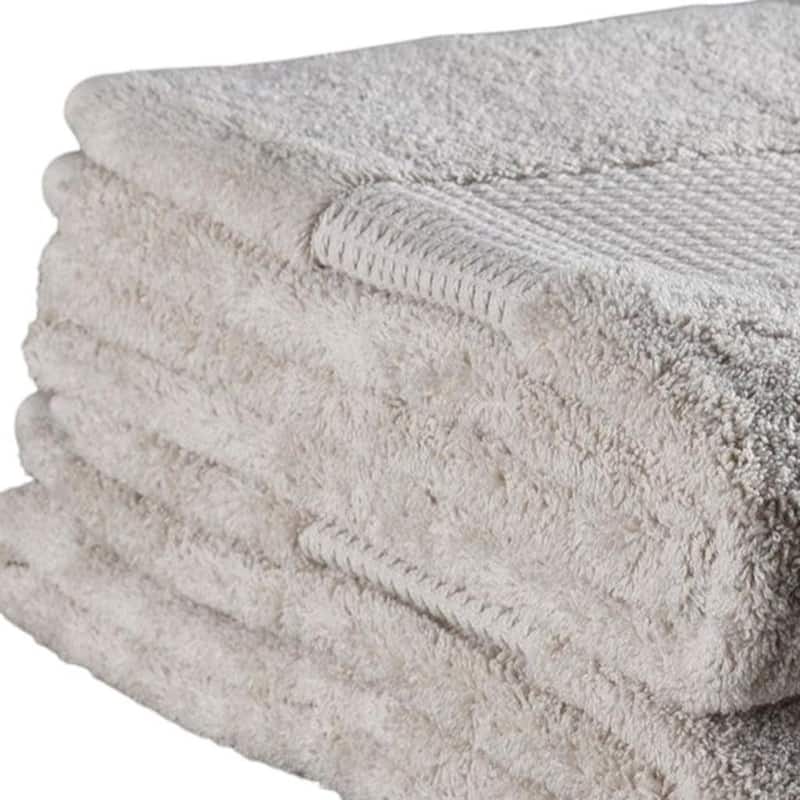 HomeRoots Set of Two Beige Cotton 16" X 30" Quick Dry Terry Cloth Hand Towels - 30.00' X '16.00' X '1.00