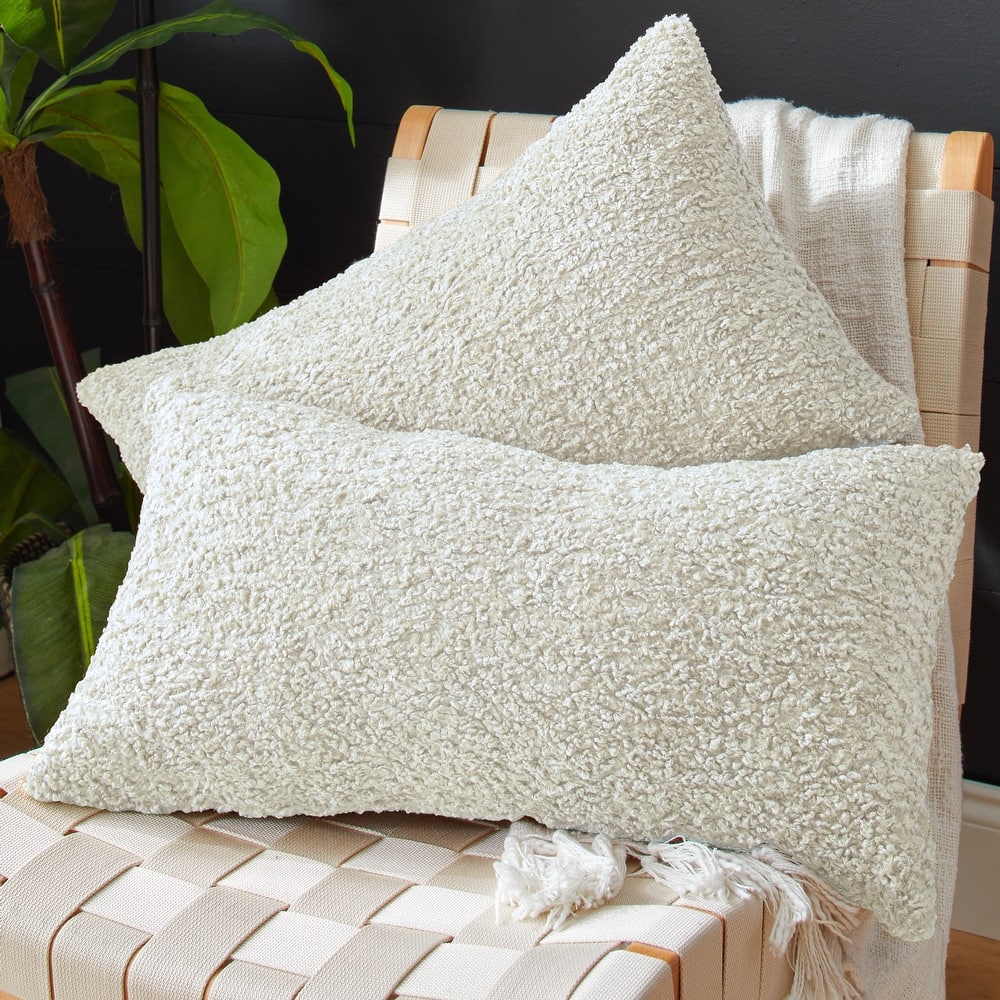 Sorra Home Indoor Soft-Textured Knife Edge Lumbar Pillows (Set of 2)